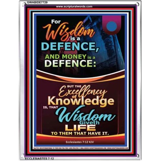 WISDOM A DEFENCE   Bible Verses Framed for Home   (GWABIDE 7729)   