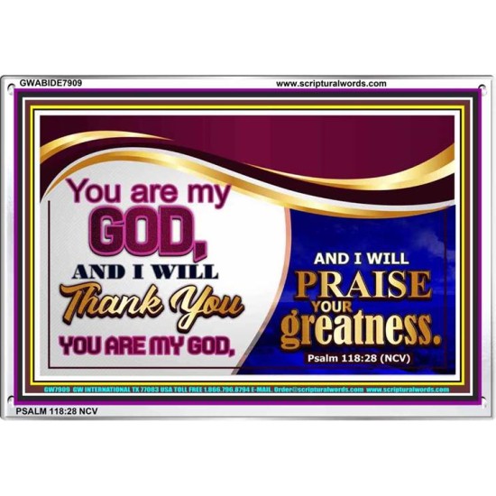 YOU ARE MY GOD   Contemporary Christian Wall Art Acrylic Glass frame   (GWABIDE7909)   
