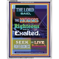 THE HORNS OF THE RIGHTEOUS   Acrylic Glass framed scripture art   (GWABIDE 7968)   