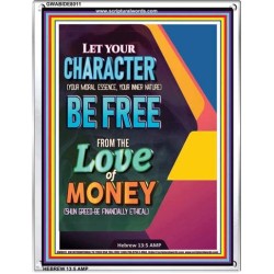 THE LOVE OF MONEY   Contemporary Christian Art Acrylic Glass Frame   (GWABIDE 8011)   