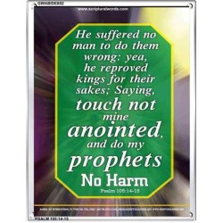 TOUCH NOT MINE ANOINTED   Bible Verse Wall Art Frame   (GWABIDE 802)   "16X24"