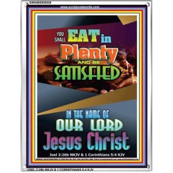 YOU SHALL EAT IN PLENTY   Bible Verses Frame for Home   (GWABIDE 8038)   "16X24"