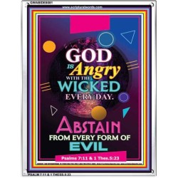 ANGRY WITH THE WICKED   Scripture Wooden Framed Signs   (GWABIDE 8081)   