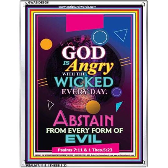 ANGRY WITH THE WICKED   Scripture Wooden Framed Signs   (GWABIDE 8081)   