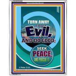 TURN AWAY FROM EVIL   Encouraging Bible Verses Framed   (GWABIDE 8082)   "16X24"