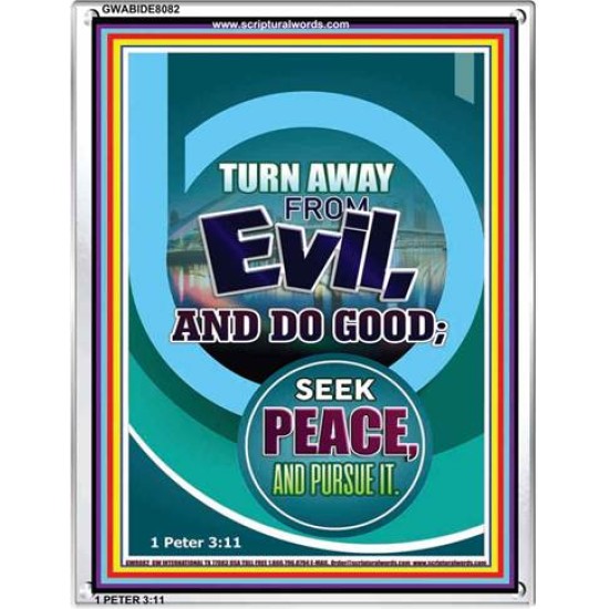 TURN AWAY FROM EVIL   Encouraging Bible Verses Framed   (GWABIDE 8082)   