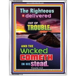 THE RIGHTEOUS IS DELIVERED   Encouraging Bible Verse Frame   (GWABIDE 8085)   