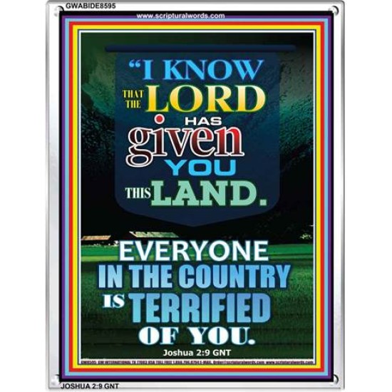 THE LORD HAS GIVEN YOU THIS LAND   Christian Wall Dcor Frame   (GWABIDE 8595)   