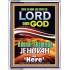ADONAI JEHOVAH SHAMMAH GOD IS HERE   Framed Hallway Wall Decoration   (GWABIDE 8654)   "16X24"