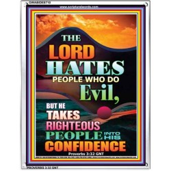 THE LORD HATES EVIL   Large Frame Scripture Wall Art   (GWABIDE 8710)   