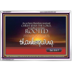 ABOUNDING THEREIN WITH THANKGIVING   Inspirational Bible Verse Framed   (GWABIDE877)   "24X16"