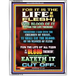 THE LIFE IS IN THE BLOOD OF JESUS CHRIST   Bible Scriptures on Love frame   (GWABIDE 8774)   
