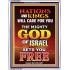 THE MIGHTY GOD OF ISRAEL   Framed Bible Verses   (GWABIDE 8850)   "16X24"