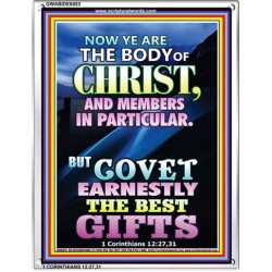 YE ARE THE BODY OF CHRIST   Bible Verses Framed Art   (GWABIDE 8853)   "16X24"
