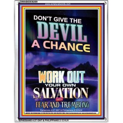 WORK OUT YOUR SALVATION   Bible Verses Wall Art Acrylic Glass Frame   (GWABIDE 9209)   "16X24"