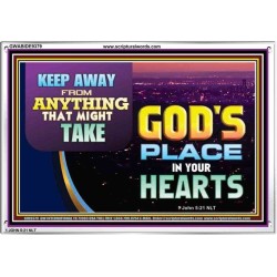 WHAT IS GOD'S PLACE IN YOUR HEART   Large Framed Scripture Wall Art   (GWABIDE9379)   