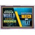 WATCH AND PRAY BRETHREN   Framed Interior Wall Decoration   (GWABIDE9516)   "24X16"