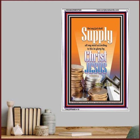 THE LORD SHALL SUPPLY ALL MY NEED   Inspirational Bible Verses Acrylic Framed  (GWAMAZEMENT009)   
