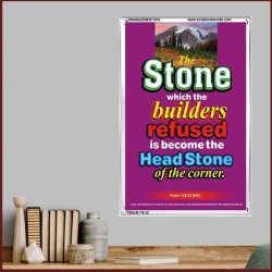 THE STONE WHICH THE BUILDERS REFUSED   Bible Verses Frame Online   (GWAMAZEMENT1935)   
