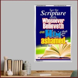 WHOSOEVER BELIEVETH   Acrylic Glass Frame Scripture Art   (GWAMAZEMENT3297)   "24X32"