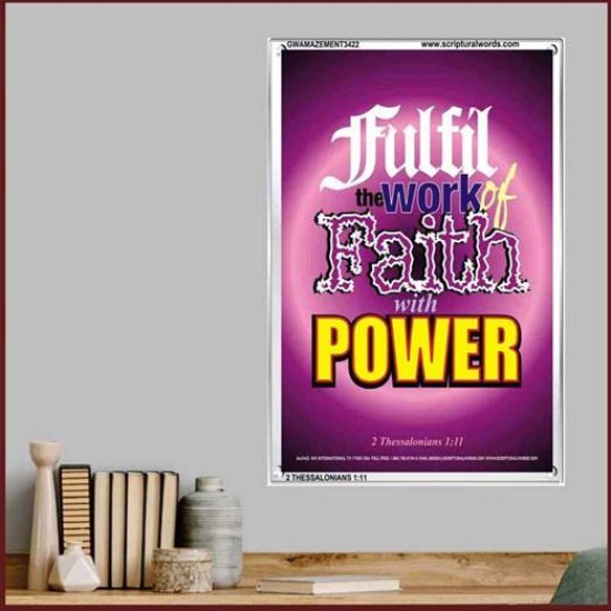 WITH POWER   Frame Bible Verses Online   (GWAMAZEMENT3422)   