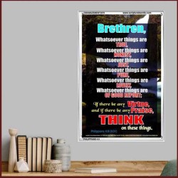 WHATSOEVER THINGS ARE TRUE   Scripture Wood Framed Signs   (GWAMAZEMENT3878)   "24X32"