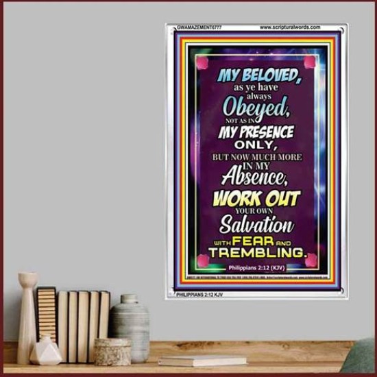 WORK OUT YOUR SALVATION   Christian Quote Frame   (GWAMAZEMENT6777)   