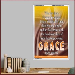 WHO ART THOU O GREAT MOUNTAIN   Bible Verse Frame Online   (GWAMAZEMENT716)   "24X32"