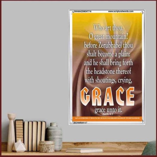 WHO ART THOU O GREAT MOUNTAIN   Bible Verse Frame Online   (GWAMAZEMENT716)   