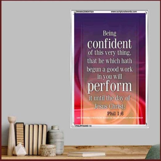 A GOOD WORK IN YOU   Bible Verse Acrylic Glass Frame   (GWAMAZEMENT824)   