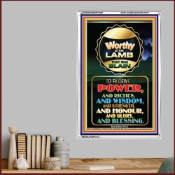 WORTHY IS THE LAMB   Framed Bible Verse Online   (GWAMAZEMENT8494)   