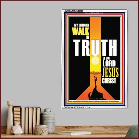 WALK IN THE TRUTH   Large Framed Scripture Wall Art   (GWAMAZEMENT9121)   