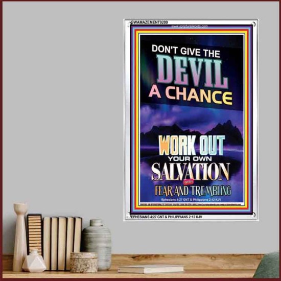 WORK OUT YOUR SALVATION   Bible Verses Wall Art Acrylic Glass Frame   (GWAMAZEMENT9209)   