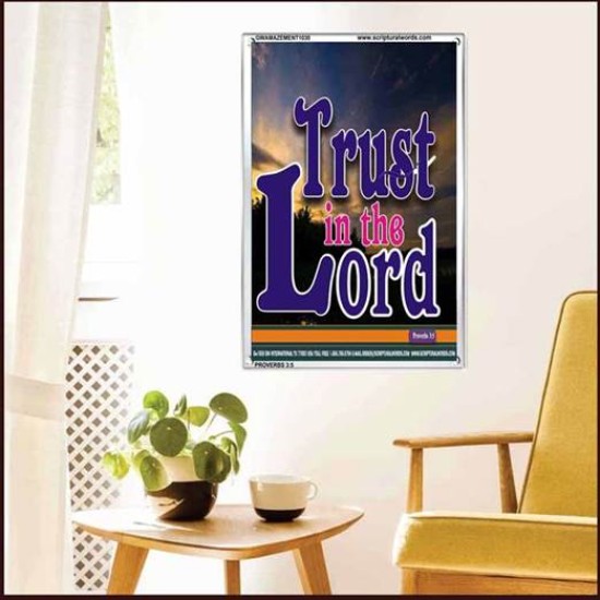 TRUST IN THE LORD   Christian Artwork Acrylic Glass Frame   (GWAMAZEMENT1030)   