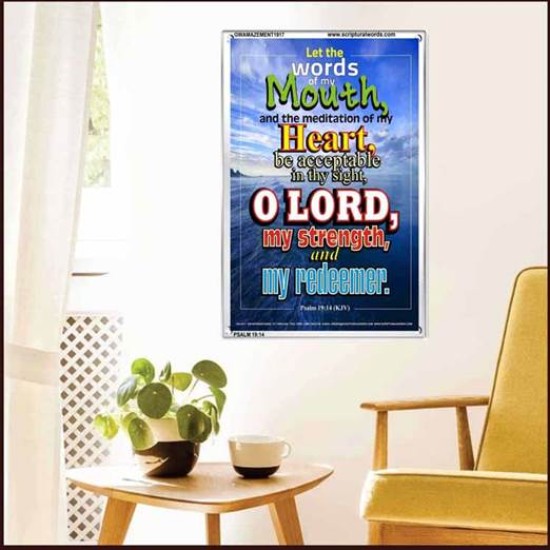 THE WORDS OF MY MOUTH   Bible Verse Frame for Home   (GWAMAZEMENT1917)   