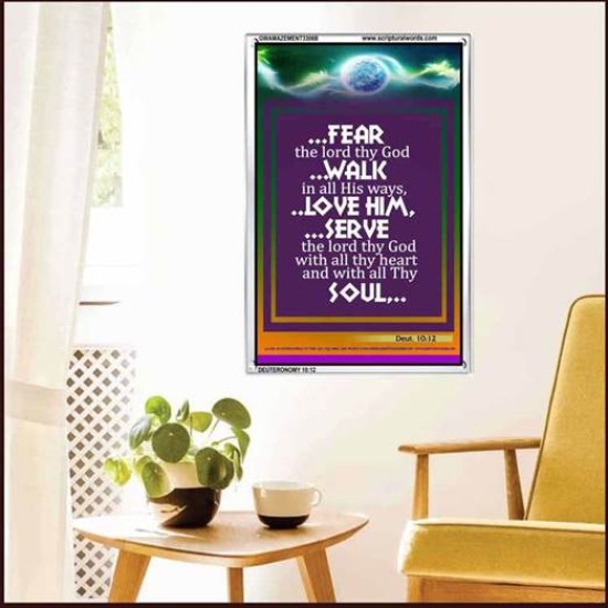 WITH ALL THY HEART   Scriptural Portrait Acrylic Glass Frame   (GWAMAZEMENT3306B)   