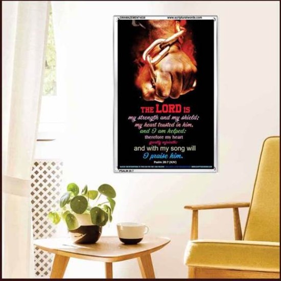 WITH MY SONG WILL I PRAISE HIM   Framed Sitting Room Wall Decoration   (GWAMAZEMENT4538)   