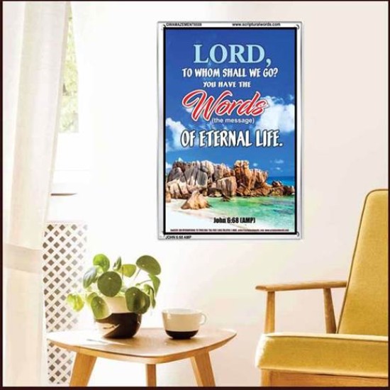 WORDS OF ETERNAL LIFE   Biblical Art Acrylic Glass Frame    (GWAMAZEMENT6559)   