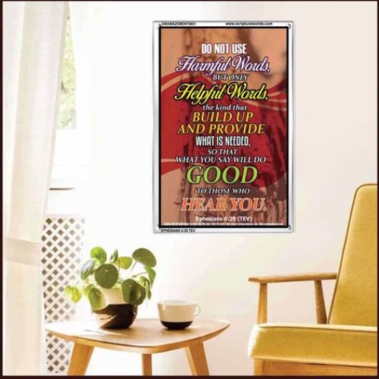 WATCH YOUR WORDS   Bible Scriptures on Love Acrylic Glass Frame   (GWAMAZEMENT6651)   