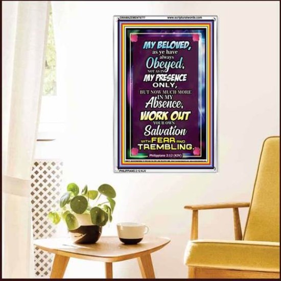 WORK OUT YOUR SALVATION   Christian Quote Frame   (GWAMAZEMENT6777)   