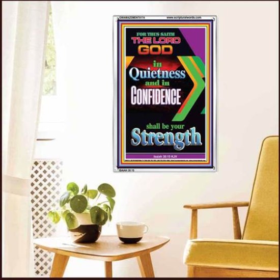 YOUR STRENGTH   Contemporary Christian Wall Art Acrylic Glass frame   (GWAMAZEMENT8174)   