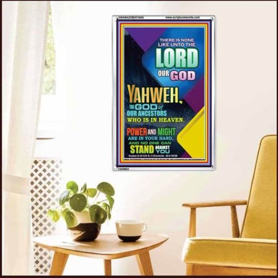 YAHWEH  OUR POWER AND MIGHT   Framed Office Wall Decoration   (GWAMAZEMENT8656)   