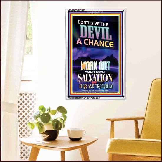 WORK OUT YOUR SALVATION   Bible Verses Wall Art Acrylic Glass Frame   (GWAMAZEMENT9209)   