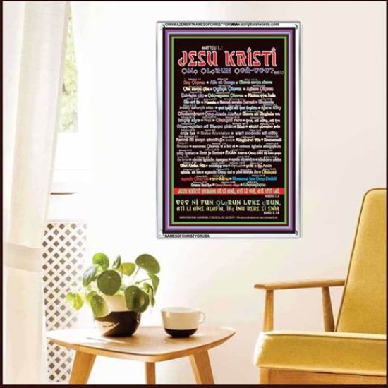 NAMES OF JESUS CHRIST WITH BIBLE VERSES IN YORUBA LANGUAGE {Oruko Jesu Kristi}   Scriptures Wall Art   (GWAMAZEMENTNAMESOFCHRISTYORUBA)   