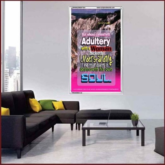 ADULTERY WITH A WOMAN   Large Frame Scripture Wall Art   (GWAMAZEMENT1941)   