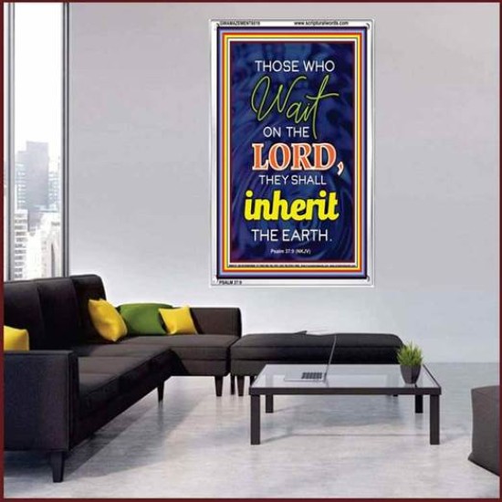 WAIT ON THE LORD   contemporary Christian Art Frame   (GWAMAZEMENT6519)   