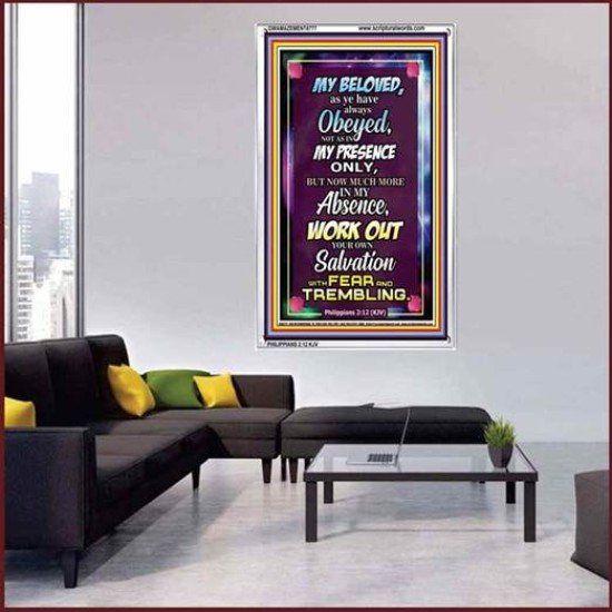 WORK OUT YOUR SALVATION   Christian Quote Frame   (GWAMAZEMENT6777)   