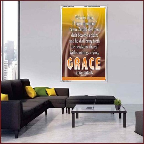 WHO ART THOU O GREAT MOUNTAIN   Bible Verse Frame Online   (GWAMAZEMENT716)   