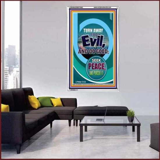 TURN AWAY FROM EVIL   Encouraging Bible Verses Framed   (GWAMAZEMENT8082)   