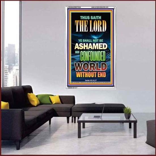 YE SHALL NOT BE ASHAMED   Framed Guest Room Wall Decoration   (GWAMAZEMENT8826)   